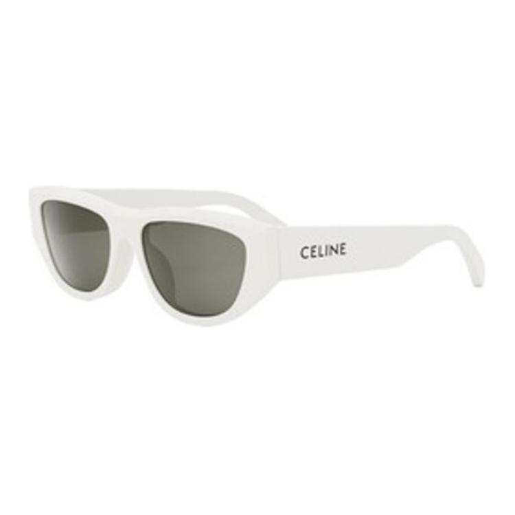 CELINE CELINE Oval Sunglasses Women's White