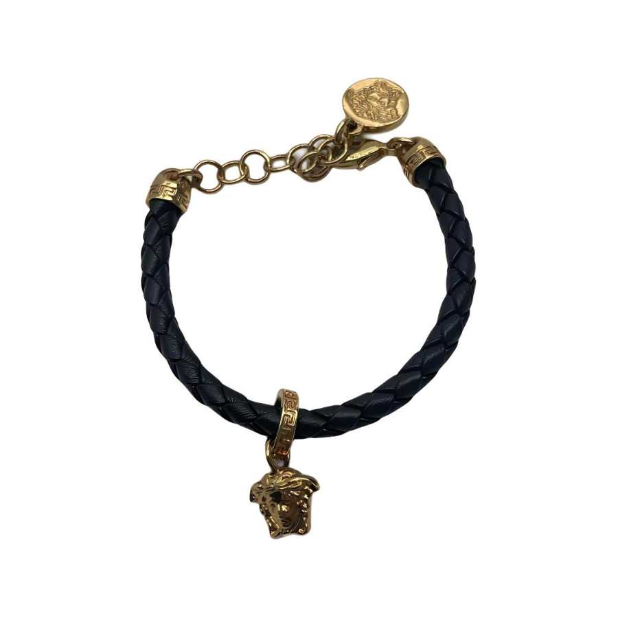 VERSACE VERSACE Medusa Braided Leather Bracelet