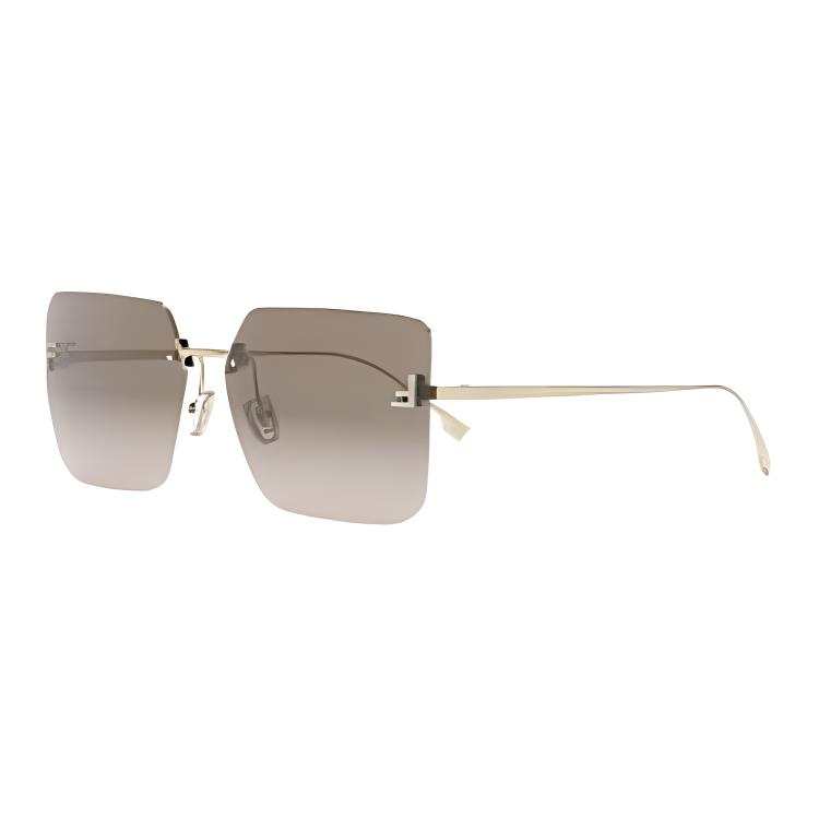 FENDI Irregular Shape Sunglasses Women's Gold