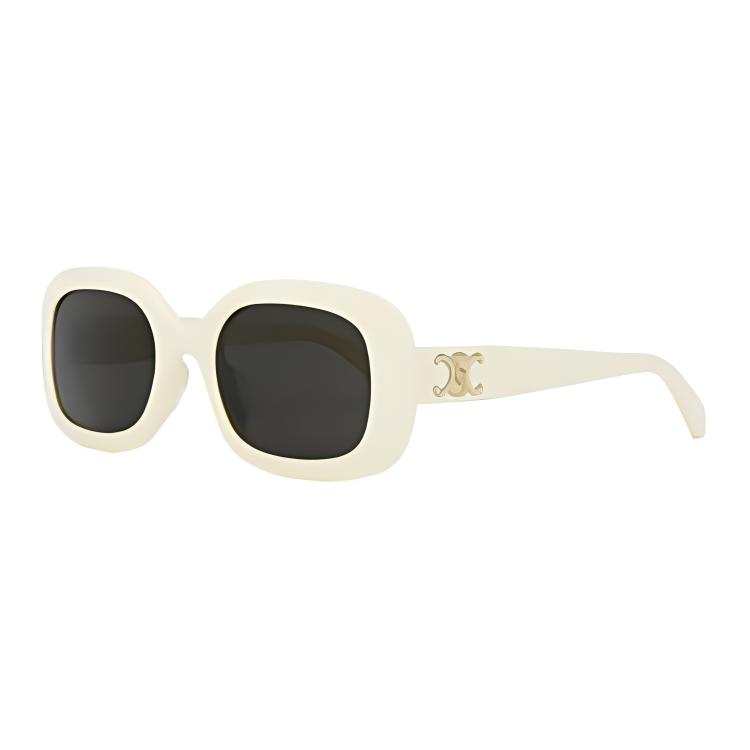 CELINE CELINE Irregular Shape Sunglasses Women's White