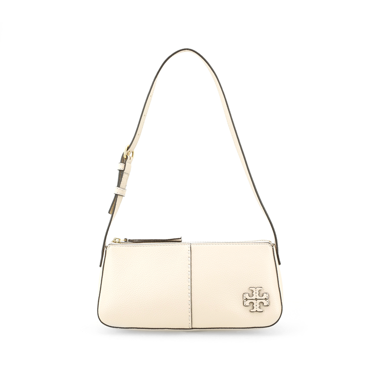 TORY BURCH McGraw Litchi Grain Leather Shoulder Bag, Handbag, Shoulder Bag Regular Women's White