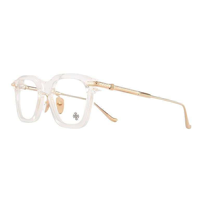 Chrome Hearts Chrome Hearts Irregular Shape Eyeglass Frames Unisex Gold