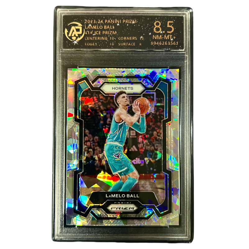 PANINI Prizm Panini LaMelo Ball Three Ball Star Cards, Hornets Crushed Ice Collection, Large Refraction Special Cards