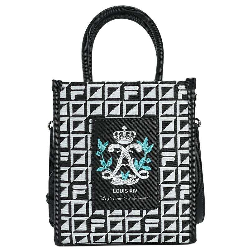 FILA Fabric Tote Bag, Shopping Bag, One Shoulder Handbag, Crossbody Bag Extra Small Women's Jet Black