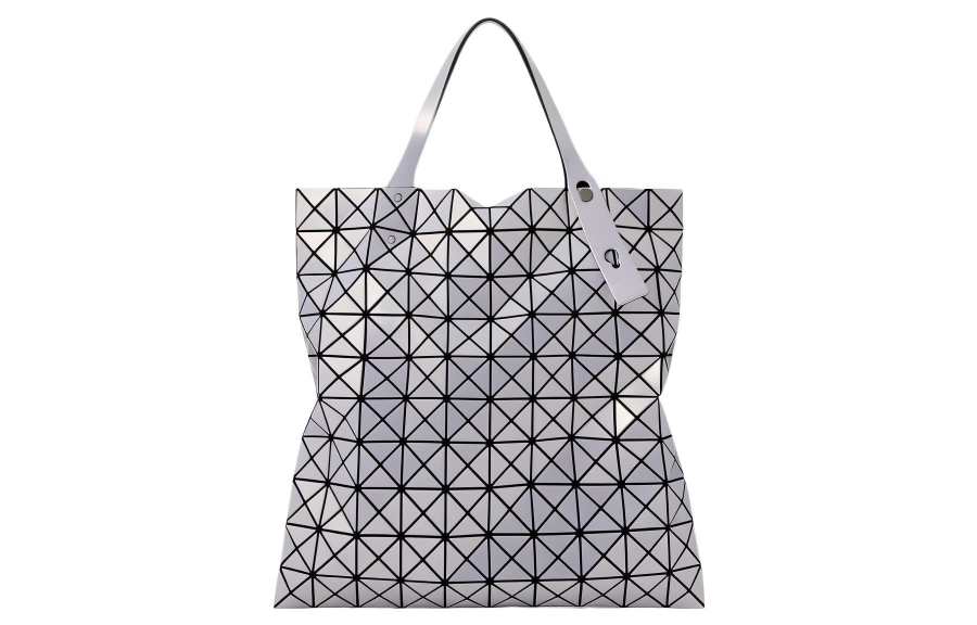 ISSEY MIYAKE Prism Polyester Tote Bag, Shopping Bag, Handbag, Shoulder Bag Women's Silver Blue