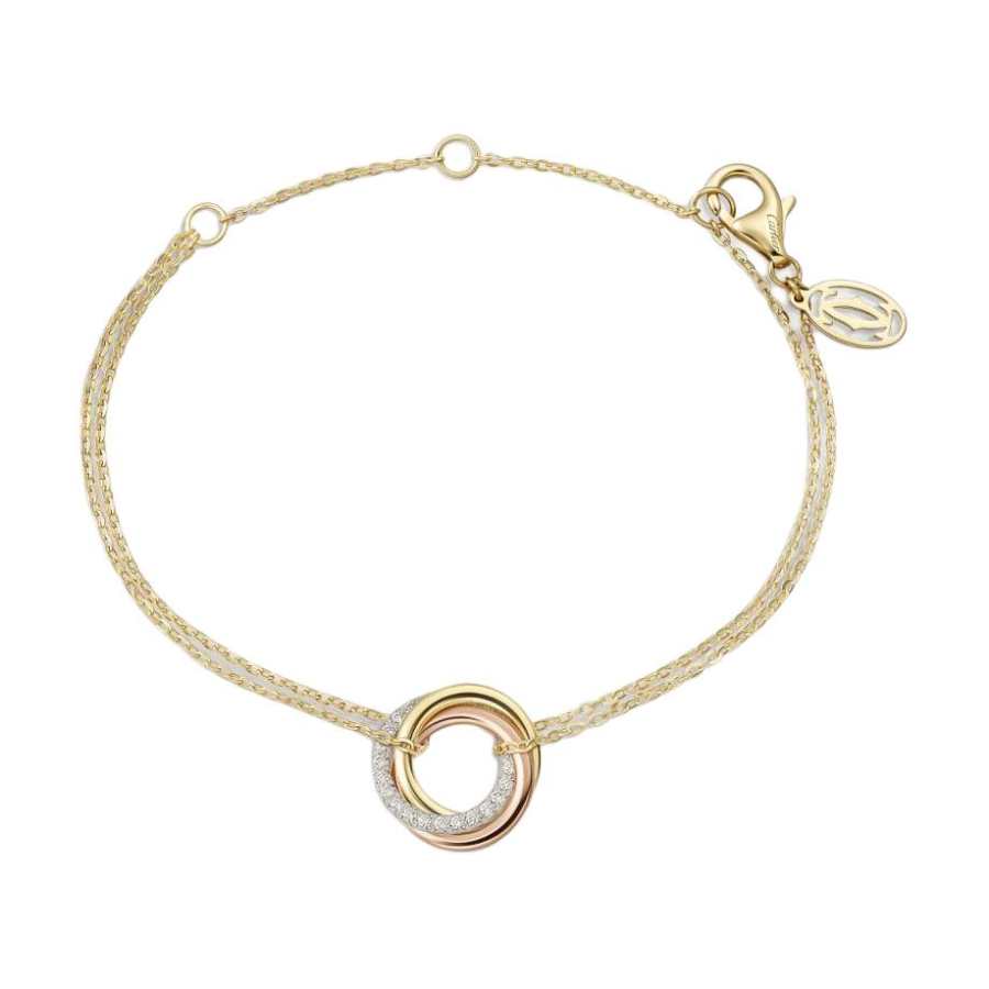 CARTIER Trinity Series 18K Gold, 18K White Gold, 18K Rose Gold, Diamond Bracelets Unisex Multicolor