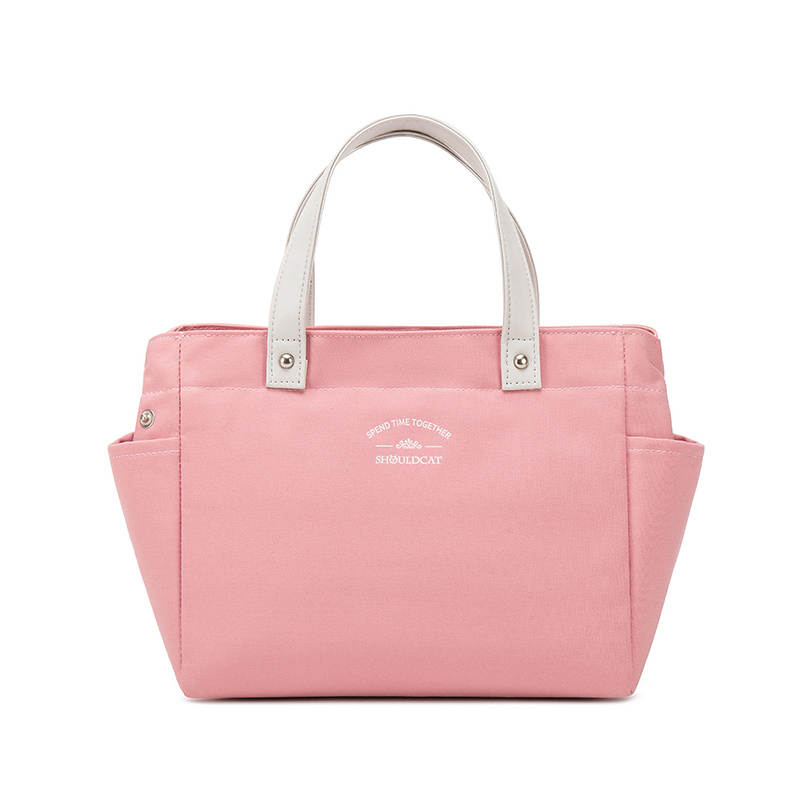 Shouldcat Polyester Lunch Box Bag Handbag Regular Women's Pink/Gray