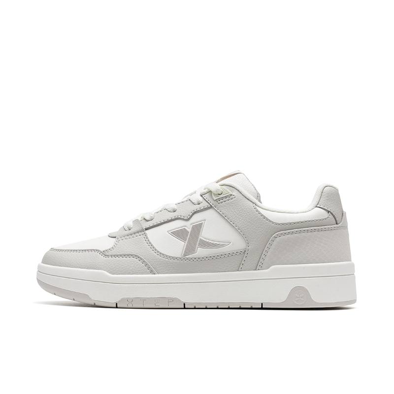 XTEP Coverage Lightweight Coverage Low top Skateboard Shoes Women's Dove Gray/Sail White