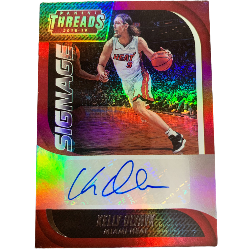 PANINI Kelly Olynyk 18 19 Miami Heat, Small Tank Top, Refringence Signature Player Card Access Pass Sports Cards 1 Pc