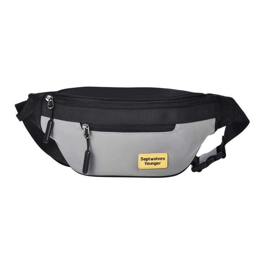 SEPTWOLVES Fabric Crossbody Fanny Pack Large Men's Black