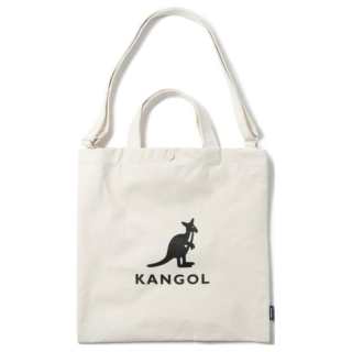 KANGOL Crossbody Cotton Tote Bag, Shopping Bag, Shoulder Bag Regular Unisex White/Black