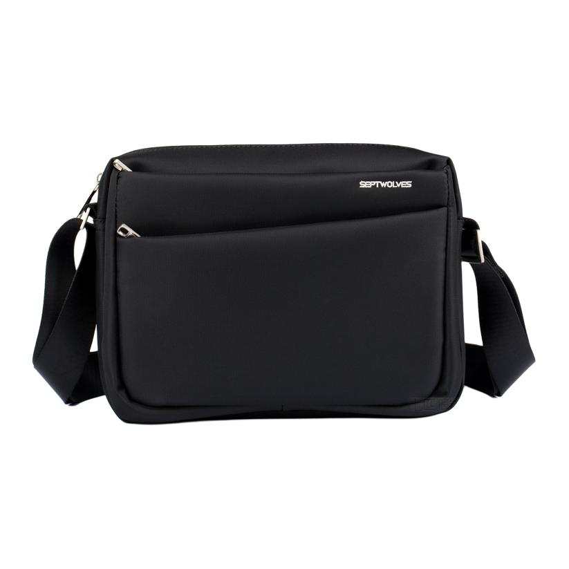 SEPTWOLVES Oxford Shoulder Bag, Crossbody Bag Men's Black