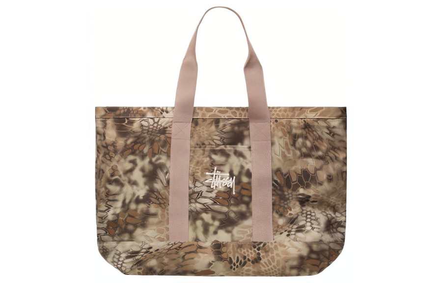 Stussy Cotton Tote Bag, Shopping Bag, Handbag Extra Large Unisex Brown
