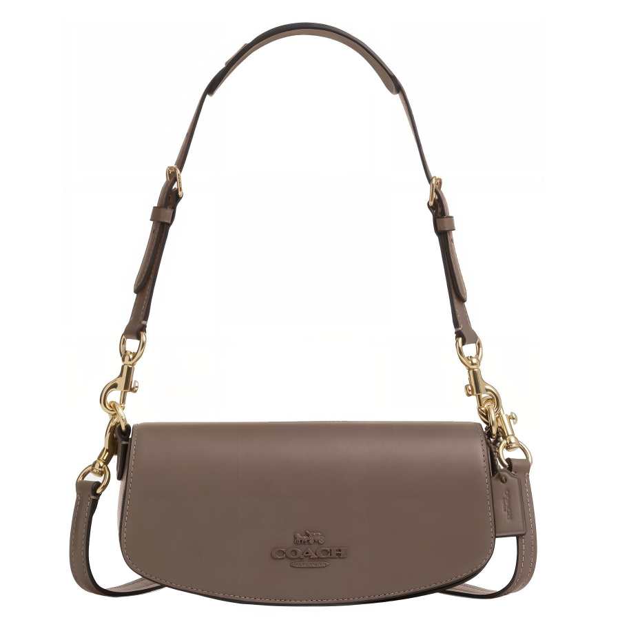 COACH COACH Leather Shoulder Bag Small Women's Tan