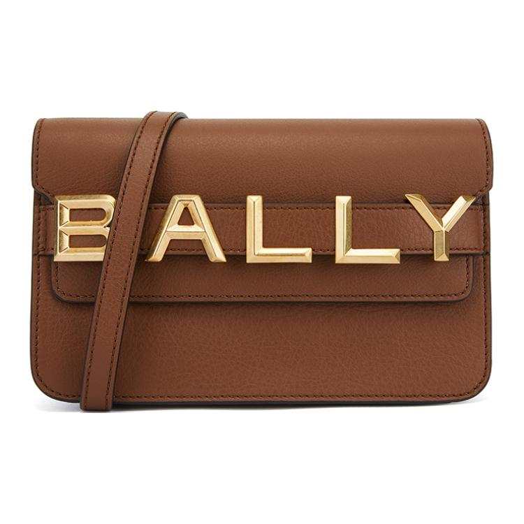 BALLY Cow Leather Shoulder Bag, Crossbody Bag Women's Brown