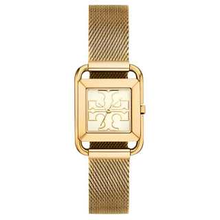 TORY BURCH Miller Collection Wrist Watches Quartz Movement Stainless Steel Strap Beige Watch Dial Women's Watch