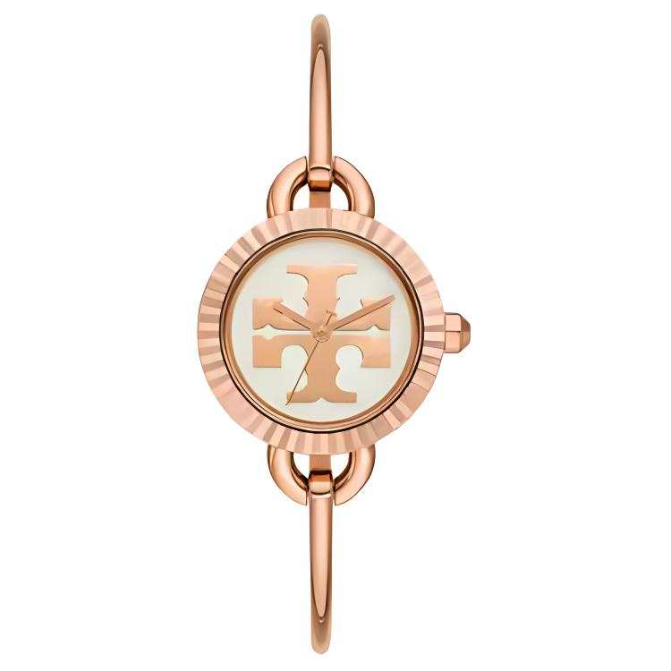TORY BURCH Miller Collection Wrist Watch Quartz Movement Stainless Steel Strap 27mm Rose Gold Watch Dial Women's Watch