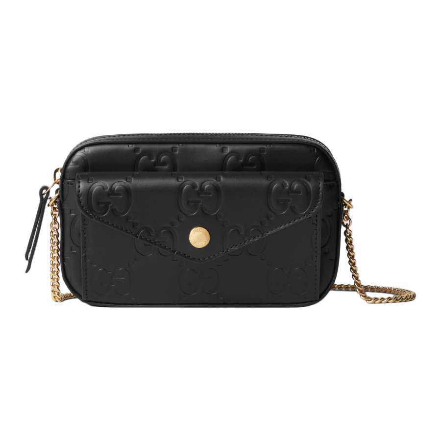 GUCCI Leather Crossbody Bag, Shoulder Bag Extra Mini Women's Black
