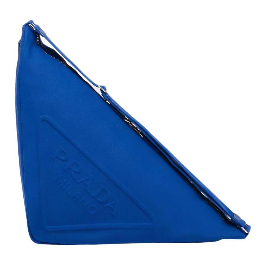 PRADA PRADA Canvas Triangle Bag Cobalt Blue
