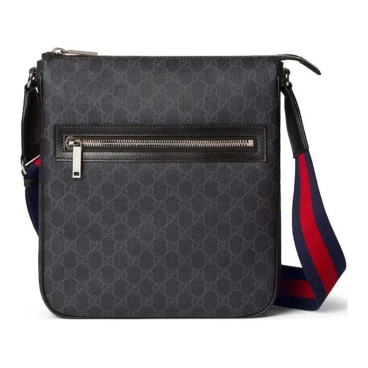 GUCCI Canvas With Leather Crossbody Bags Men's Black