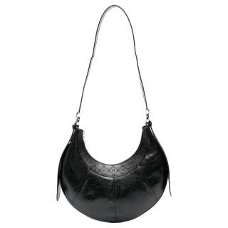 Marine Serre Calfskin Handbag, Shoulder Bag Women's Black