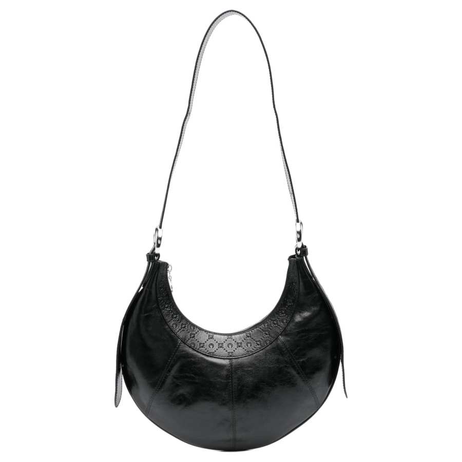 Marine Serre Calfskin Handbag, Shoulder Bag Women's Black