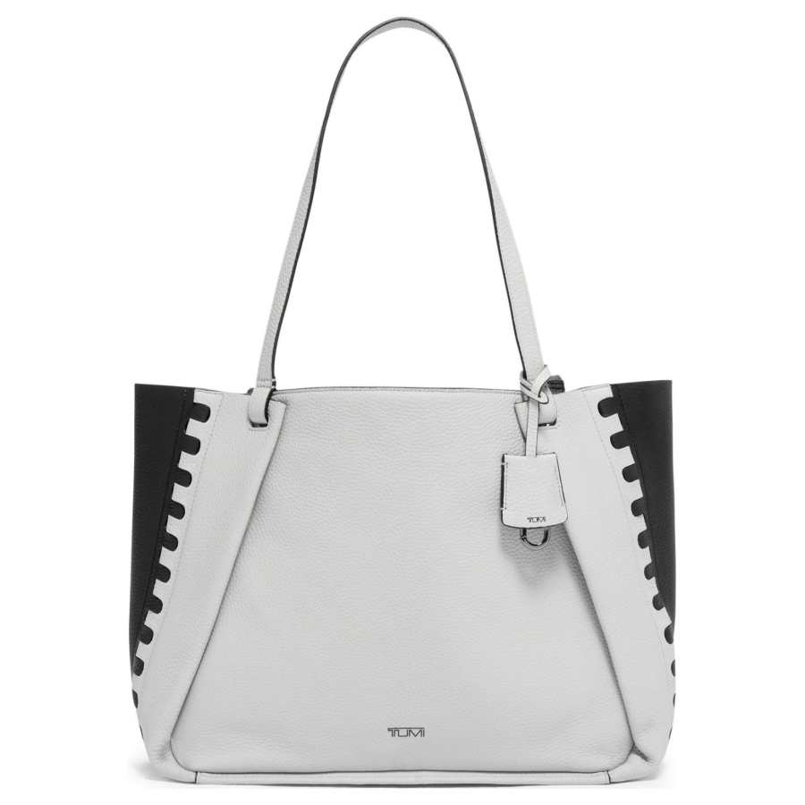 TUMI Leather Tote Bag, Shopping Bag, Handbag, Shoulder Bag Women's Gray Black
