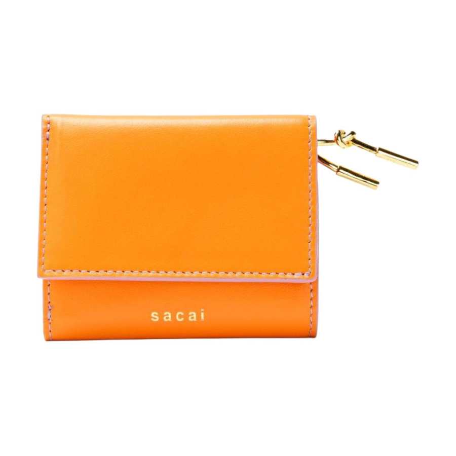 Sacai Leather Wallet Women's Orange & Pink