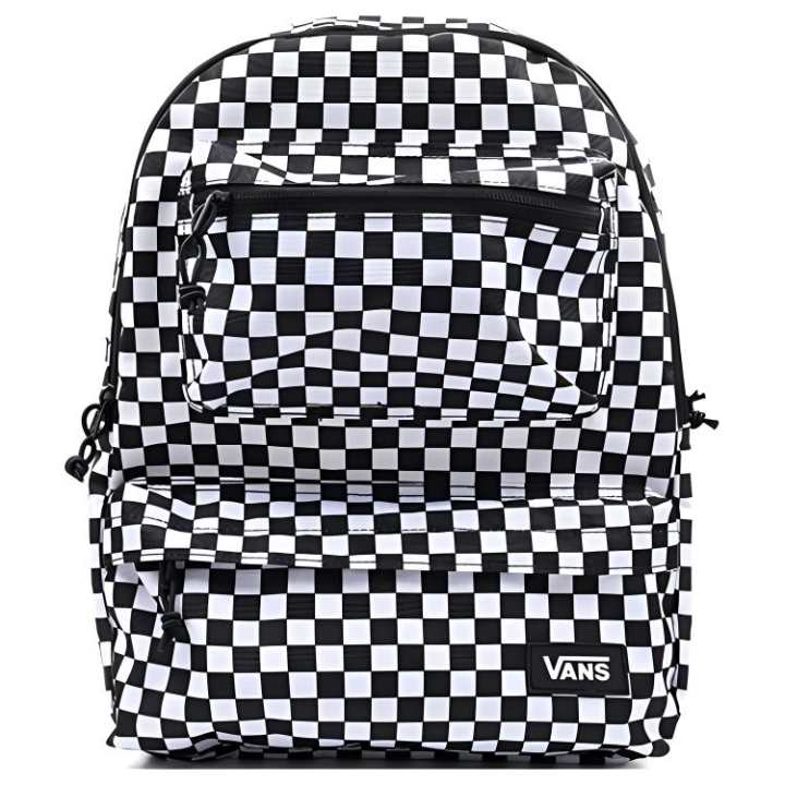 Vans Vans Polyester Backpack Regular Unisex Black White Plaid