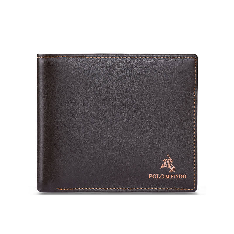 POLOMEISDO Top Grain Cow Leather, Multiple Card Slots, Young And Middle Aged Wallet Fashion Short Wallet Regular Men's