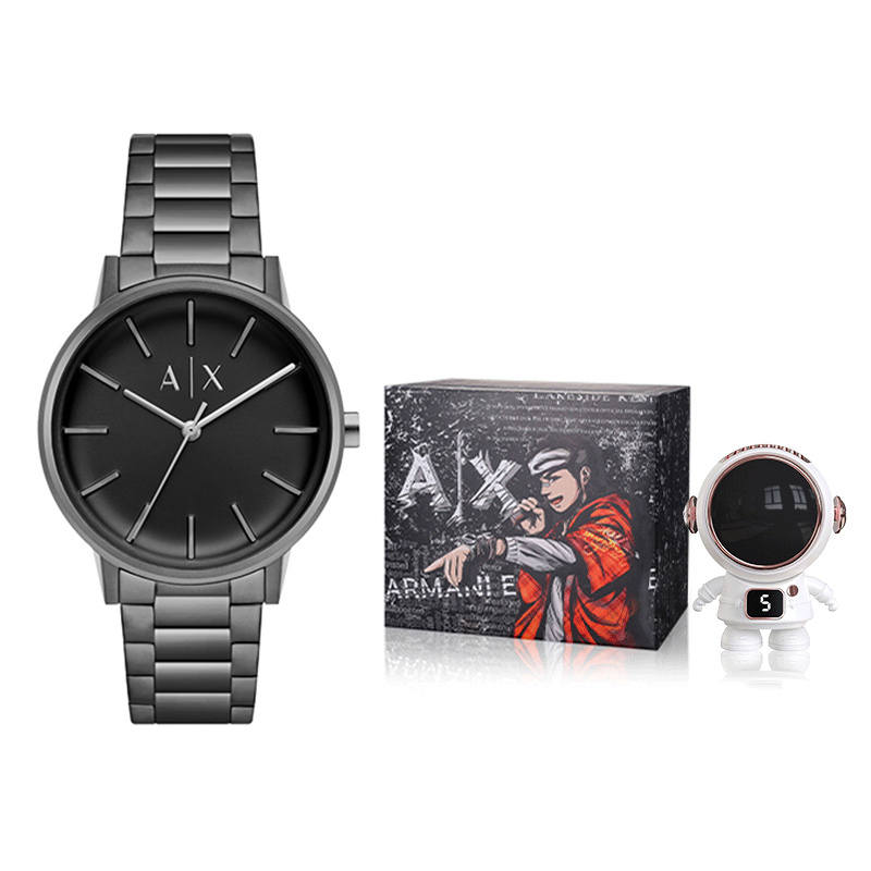 ARMANI EXCHANGE ARMANI EXCHANGEAE Wrist Watches Quartz Movement Stainless Steel Strap 42mm Black Dial Men's Watches