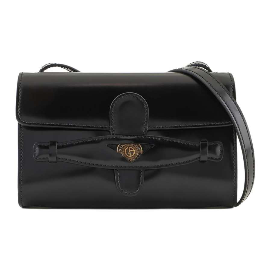 GIORGIO ARMANI ARMANI Cow Leather Shoulder Bag, Crossbody Bag Mini Women's Black