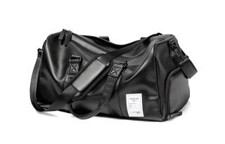 Fillove PU Wet/Dry Separation Luggage Bag Gym Bag Unisex Black
