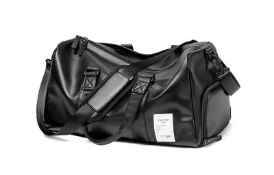 Fillove PU Wet/Dry Separation Luggage Bag Gym Bag Unisex Black