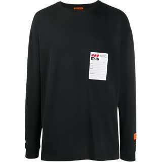 HERON PRESTON T Shirts Men's Black Crew Neck Moderate Straight Fit