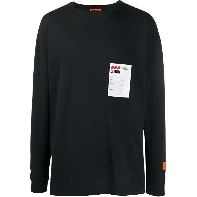 HERON PRESTON T Shirts Men's Black Crew Neck Moderate Straight Fit