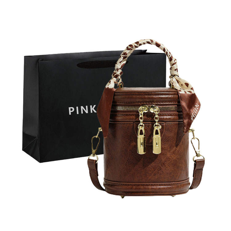 PINK·LAND Pu Bucket Bag, Handbag, Crossbody Bag Women's Coffee/Brown/Black