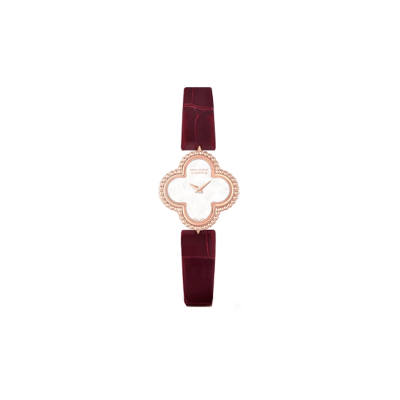 Van Cleef & Arpels Quartz Movement Unisex Watch Mother of Pearl Color Watch Dial 18K Rose Gold Watch Case