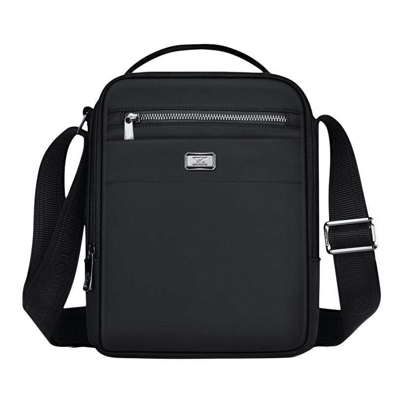 SEPTWOLVES Fabric Shoulder Bag, Crossbody Bag Large Men's Black