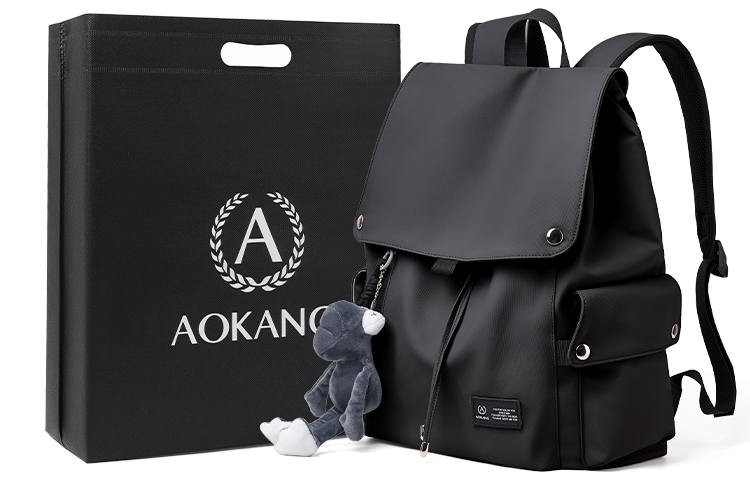 AOKANG Fabric Backpack Laptop Bag Business Trip Travel Bag Backpack Regular Unisex Black/Gray