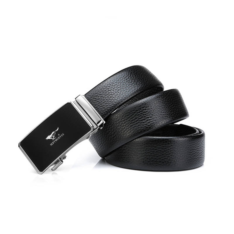 SEPTWOLVES Cow Leather Pants Belt Included, Boyfriend Women's Width 3.0cm