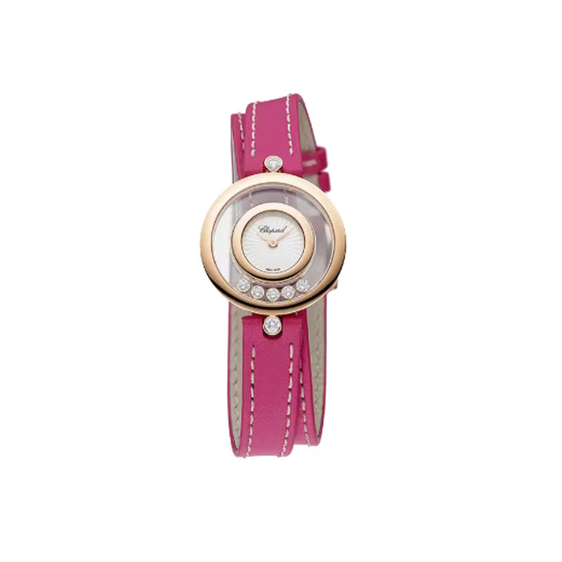 CHOPARD Happy Diamonds Quartz Movement Women's Watch 26mm White Dial 18K Rose Gold Watch Case
