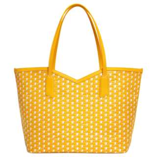 Moynat Canvas With Leather Tote Bag, Shopping Bag, Crossbody Bag, One Shoulder Handbag Women's Yellow & White