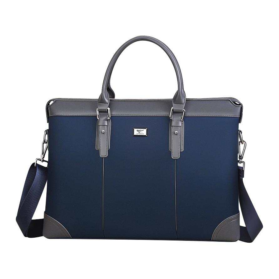 SEPTWOLVES Oxford Shoulder Bag, Crossbody Bag, Handbag Large Men's Blue/Black