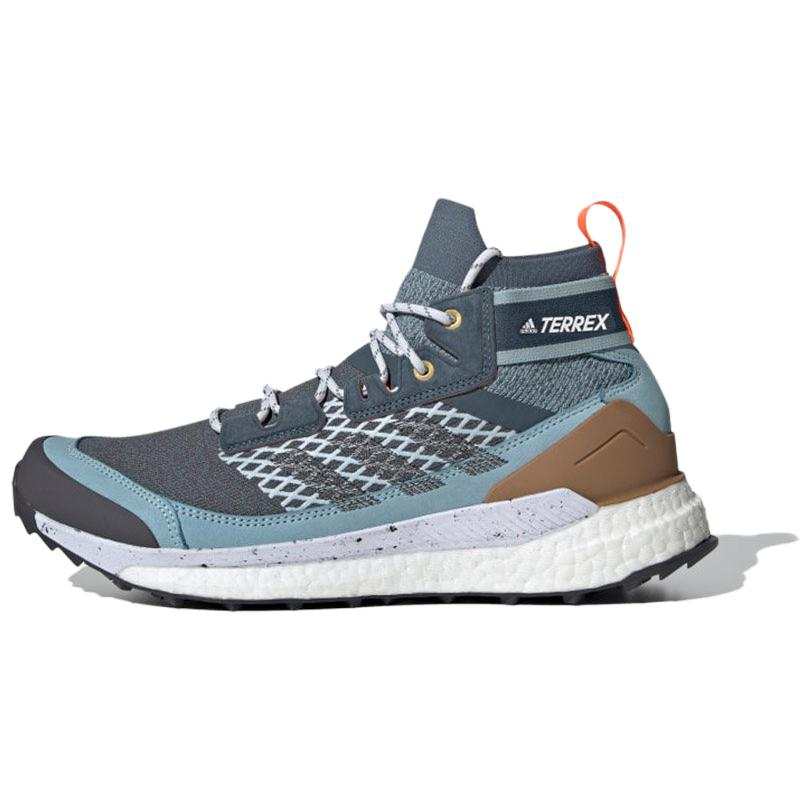 Adidas Adidas Terrex Free Hiker Cushioning Mid top Outdoor Shoes Men's Gray Cyan