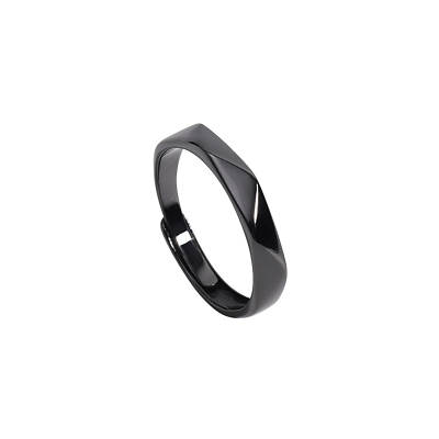 MAGICPOLE 925 Sterling Silver Rings Men's Silver/Black