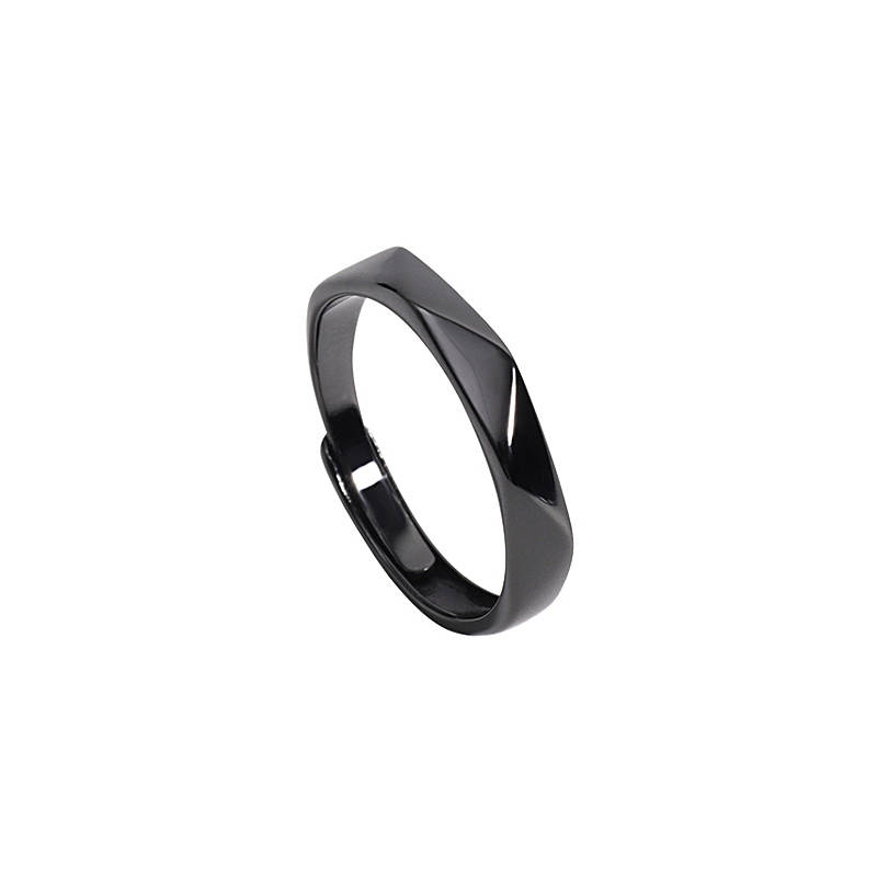 MAGICPOLE MAGICPOLE 925 Sterling Silver Rings Men's Silver/Black