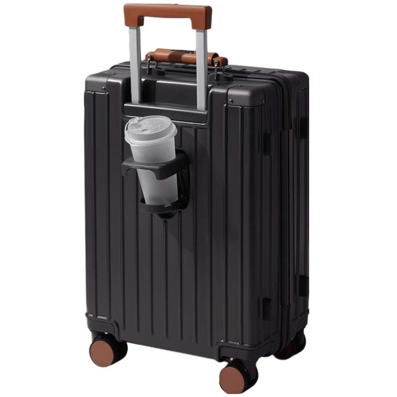 XTEP ABS+PC Aluminum Frame/Zipper Luggage 20 Inch, 24 Inch Unisex Truffle Brown/Silver White