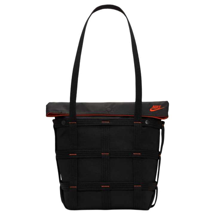 Nike Nike Polyester Handbag, Shoulder Bag Regular Unisex Black & Orange