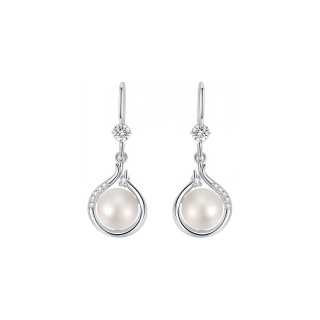 ZSY 925 Sterling Silver Synthetic Cubic Zirconia Earrings Women's Box